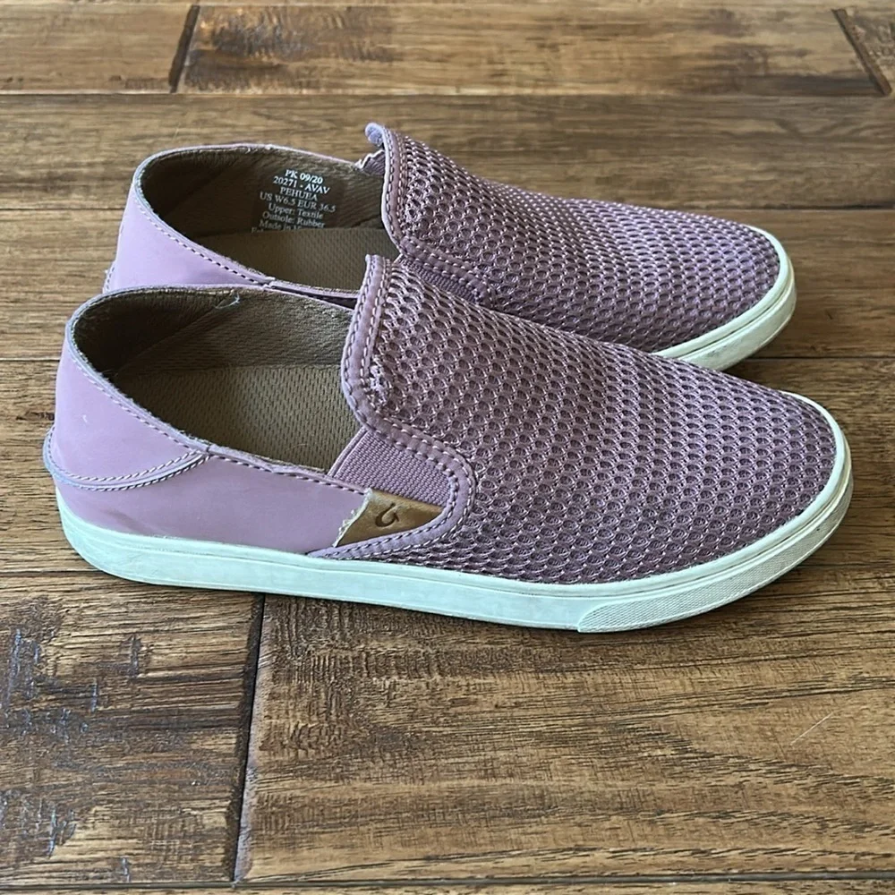 OluKai Pehuea Breathable Mesh Slip On Sneakers Drop In Heel Pink Womens Size 6.5
